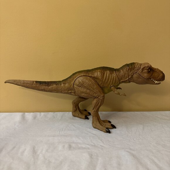 2 Jurassic World T-Rex Dinosaur Action Figures / Epic Roarin' & Thrash 'N Devour - Picture 9 of 16